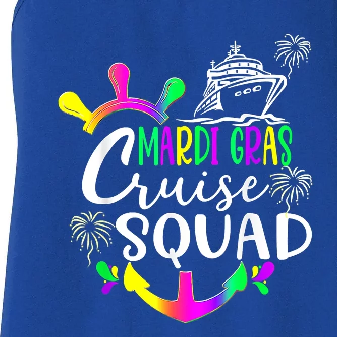 Mardi Gras Cruise Squad Matching Group Family Vacation Party Cute Gift Women's Racerback Tank