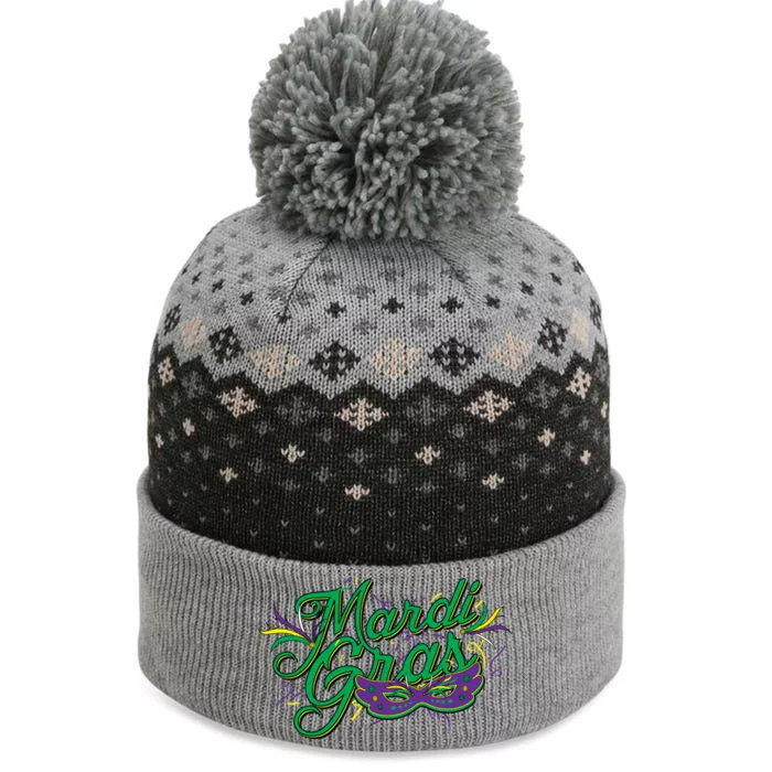 Mardi Gras Celebration Logo The Baniff Cuffed Pom Beanie