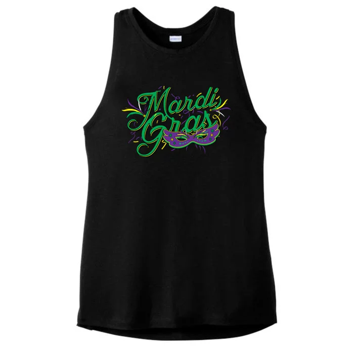 Mardi Gras Celebration Logo Ladies Tri-Blend Wicking Tank