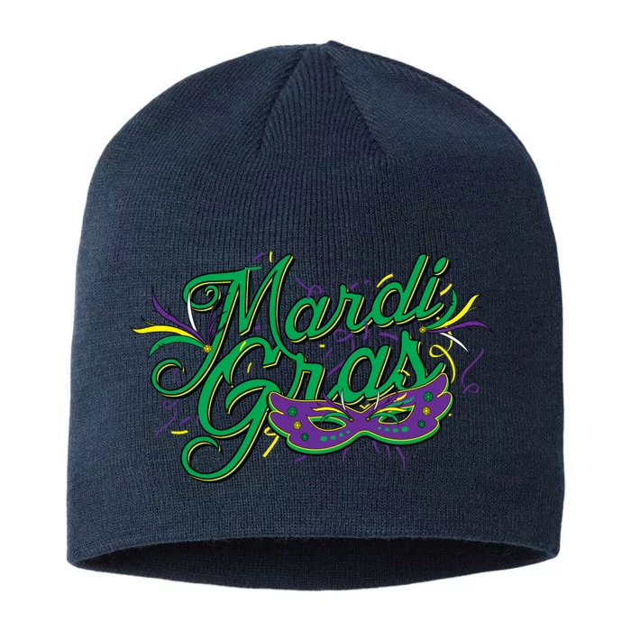 Mardi Gras Celebration Logo 8 1/2in Sustainable Knit Beanie