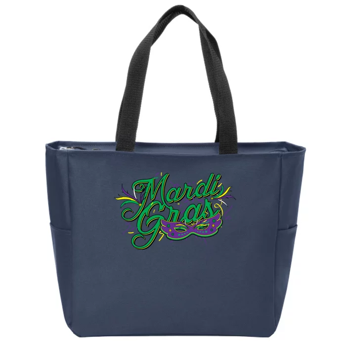 Mardi Gras Celebration Logo Zip Tote Bag