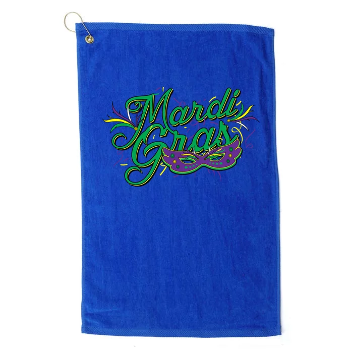 Mardi Gras Celebration Logo Platinum Collection Golf Towel