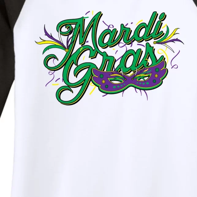 Mardi Gras Celebration Logo Women's Tri-Blend 3/4-Sleeve Raglan Shirt