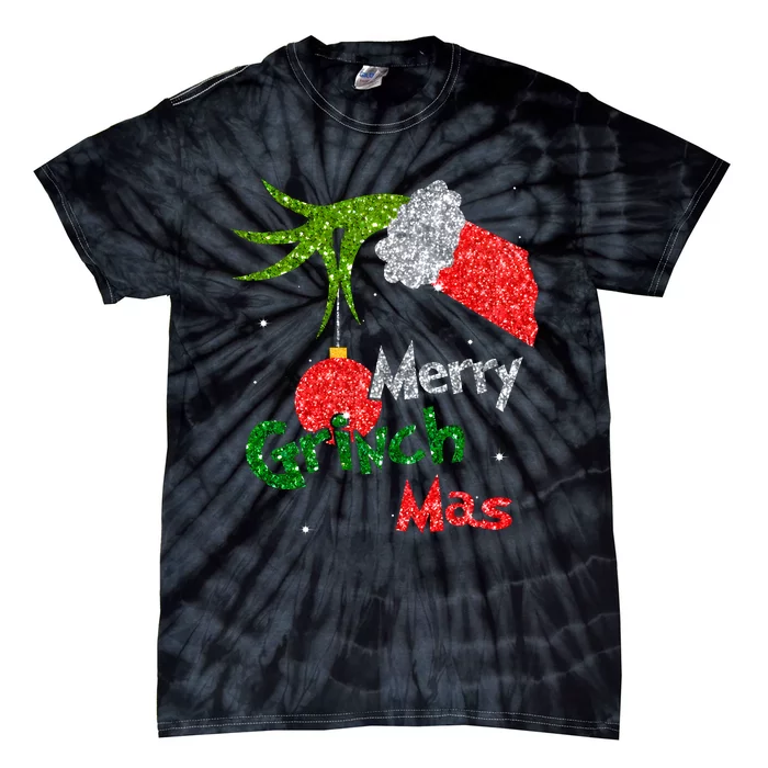 Merry Grinchmas Christmas Funny Cute Matching Family Tie-Dye T-Shirt