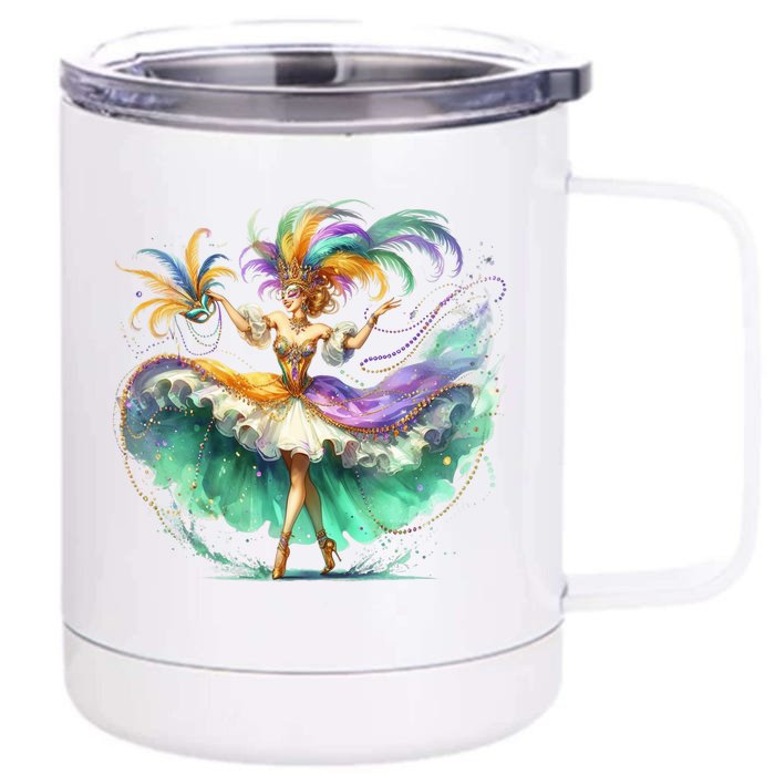 Mardi Gras Celebration Front & Back 12oz Stainless Steel Tumbler Cup