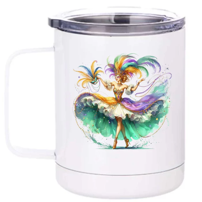 Mardi Gras Celebration Front & Back 12oz Stainless Steel Tumbler Cup