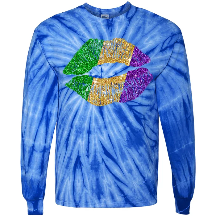 Mardi Gras Carnival Costume Lips Meaningful Gift Tie-Dye Long Sleeve Shirt