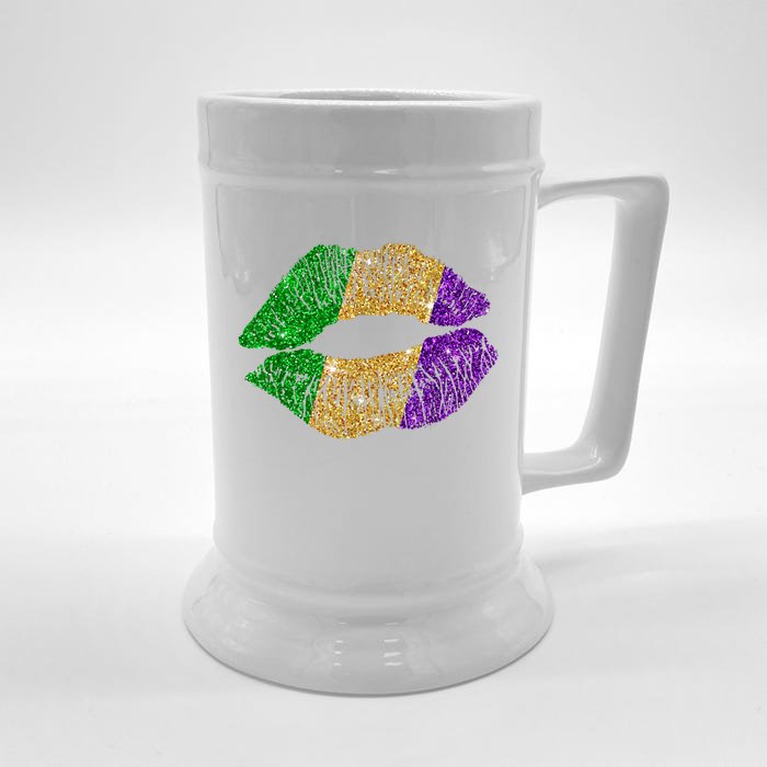 Mardi Gras Carnival Costume Lips Meaningful Gift Front & Back Beer Stein