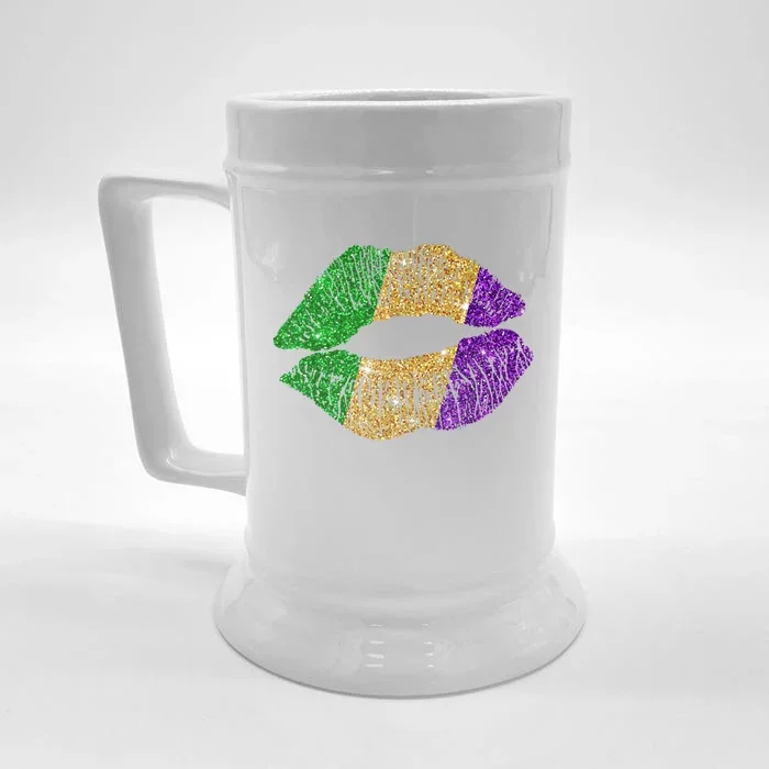 Mardi Gras Carnival Costume Lips Meaningful Gift Front & Back Beer Stein