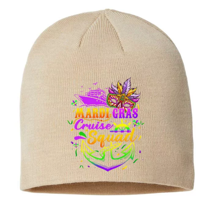 Mardi Gras Cruise Squad 2024 Matching Group Family Vacation 8 1/2in Sustainable Knit Beanie