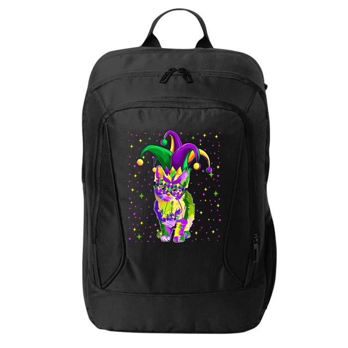 Mardi Gras Cat Mask Funny Carnival Parade Party Cat Lovers Gift City Backpack