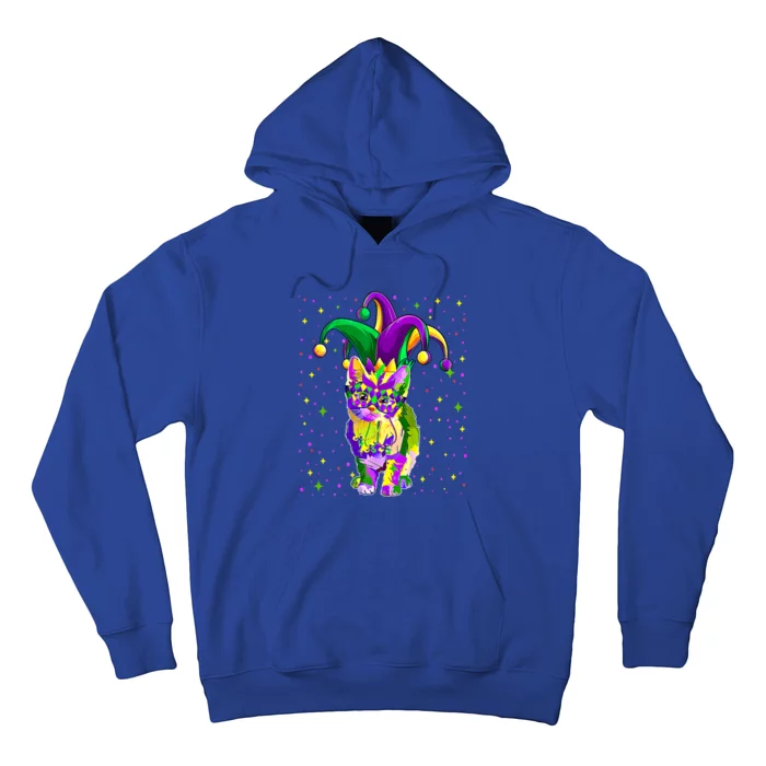 Mardi Gras Cat Mask Funny Carnival Parade Party Cat Lovers Gift Hoodie