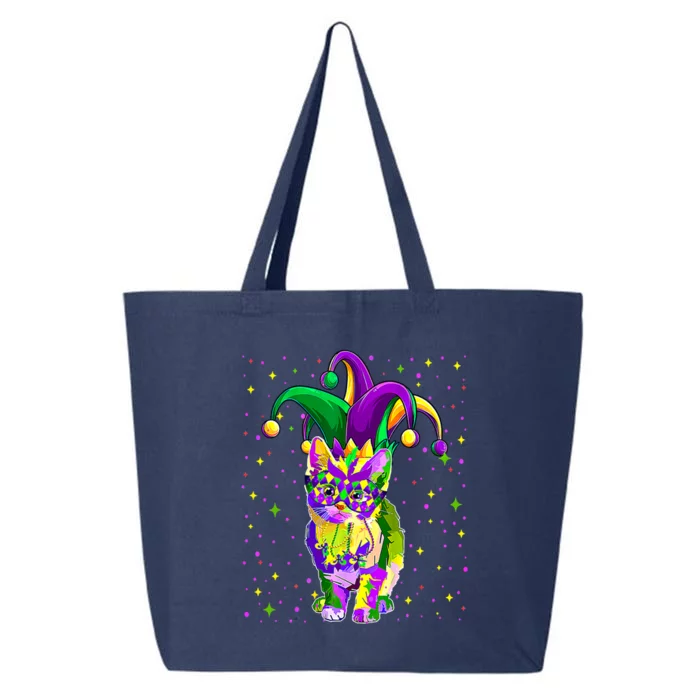 Mardi Gras Cat Mask Funny Carnival Parade Party Cat Lovers Gift 25L Jumbo Tote