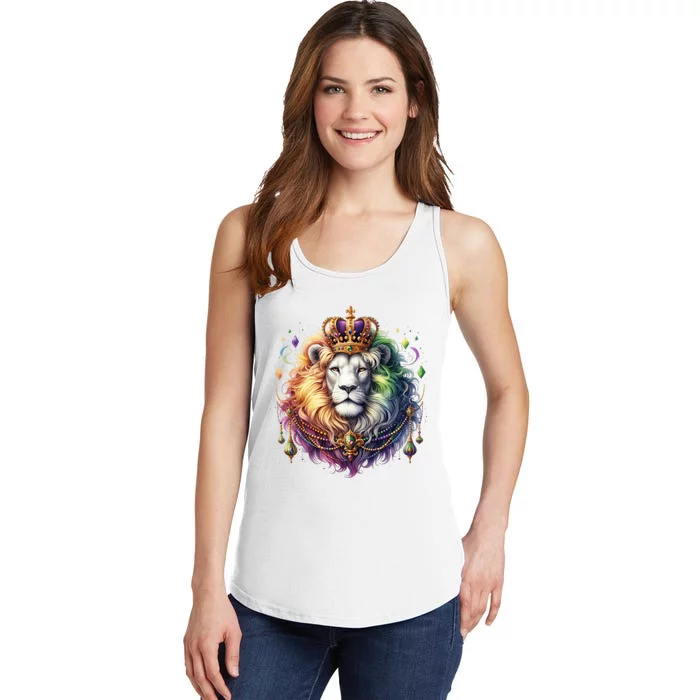 Mardi Gras Celebration Lion Ladies Essential Tank