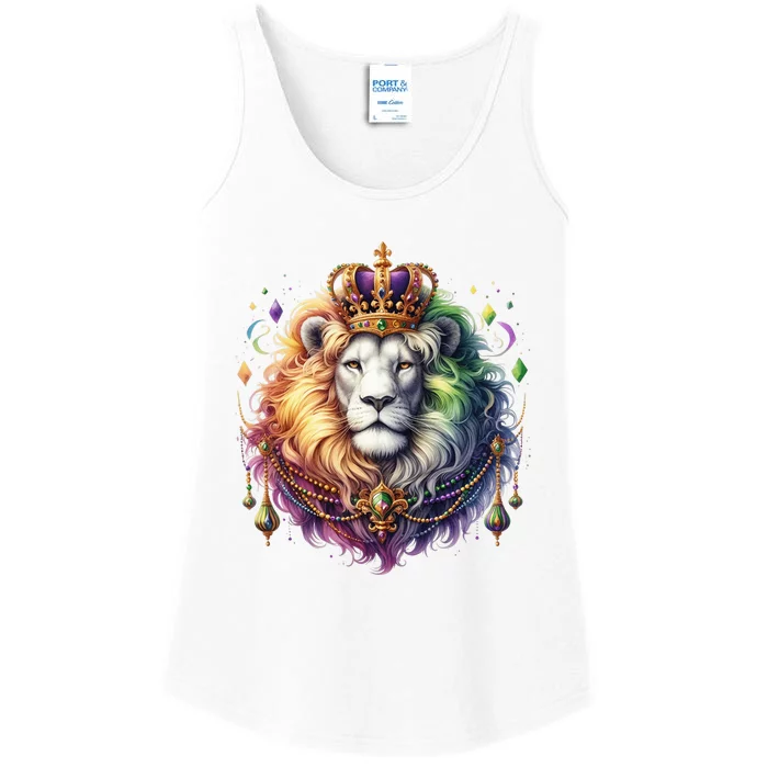 Mardi Gras Celebration Lion Ladies Essential Tank