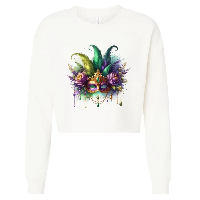 Mardi Gras Celebration Cropped Pullover Crew