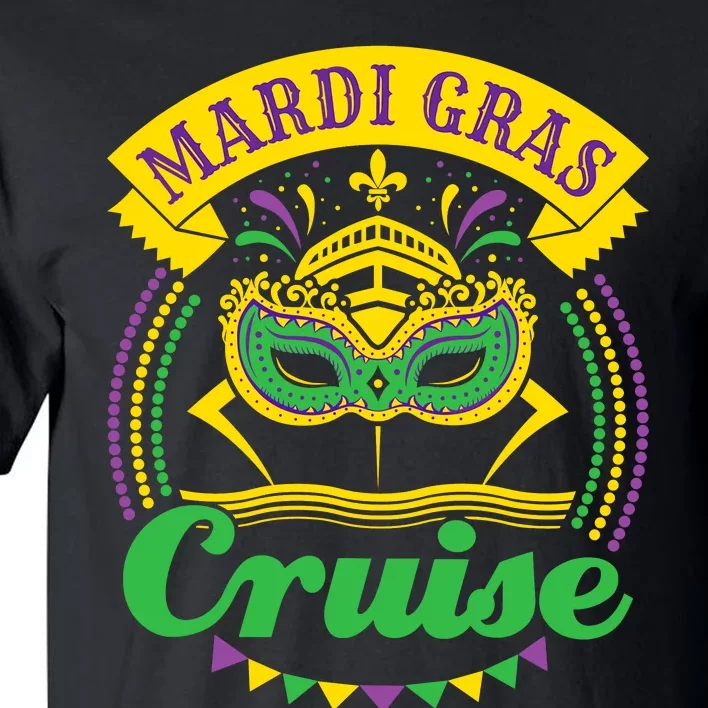 Mardi Gras Cruise Cruising Mask Cruise Ship Beads Tall T-Shirt