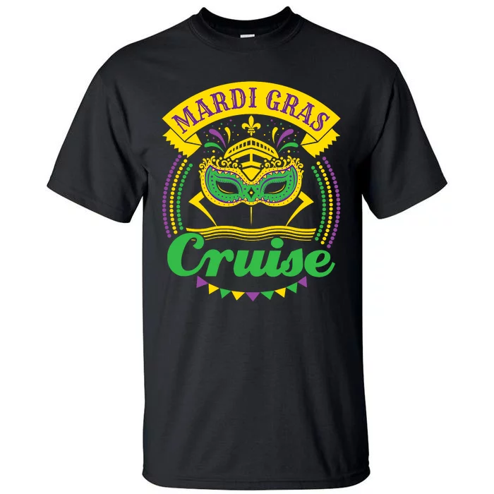 Mardi Gras Cruise Cruising Mask Cruise Ship Beads Tall T-Shirt