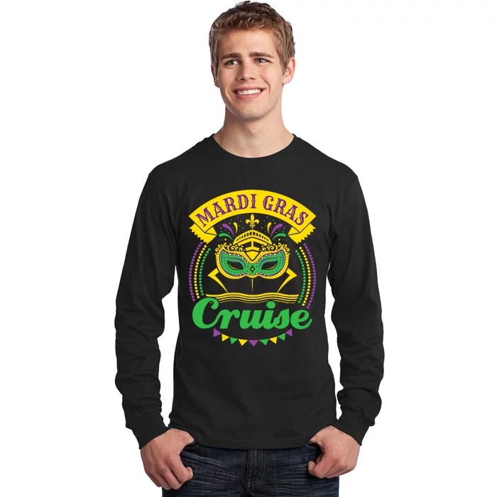 Mardi Gras Cruise Cruising Mask Cruise Ship Beads Tall Long Sleeve T-Shirt