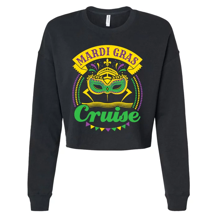 Mardi Gras Cruise Cruising Mask Cruise Ship Beads Cropped Pullover Crew