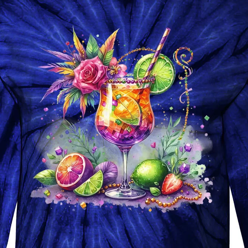 Mardi Gras Celebration Tie-Dye Long Sleeve Shirt