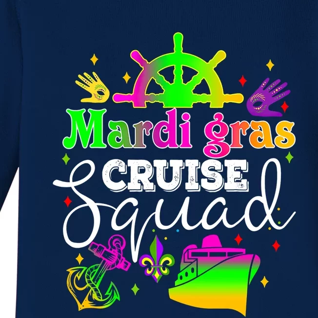 Mardi Gras Cruise Squad Carnival Costume Celebration Cute Gift Baby Long Sleeve Bodysuit