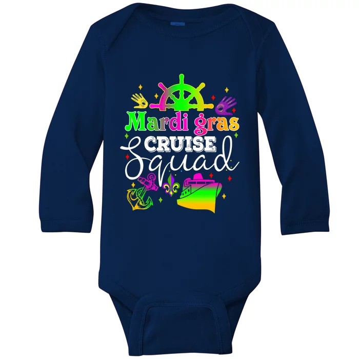 Mardi Gras Cruise Squad Carnival Costume Celebration Cute Gift Baby Long Sleeve Bodysuit