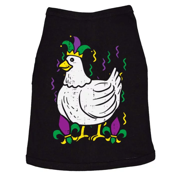 Mardi Gras Chicken Funny Outfit Farming Doggie Tank