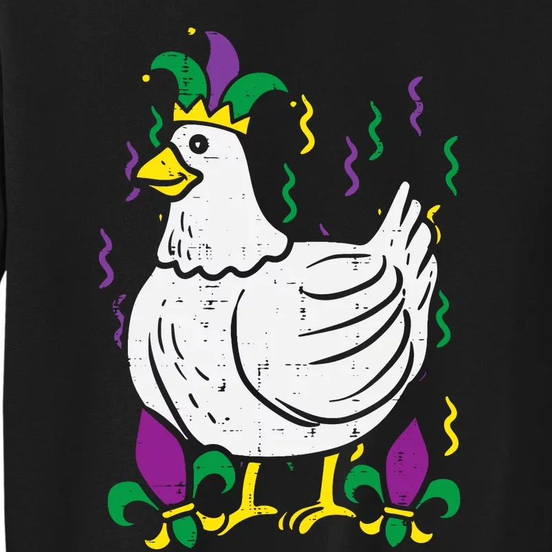 Mardi Gras Chicken Funny Outfit Farming Sweatshirt