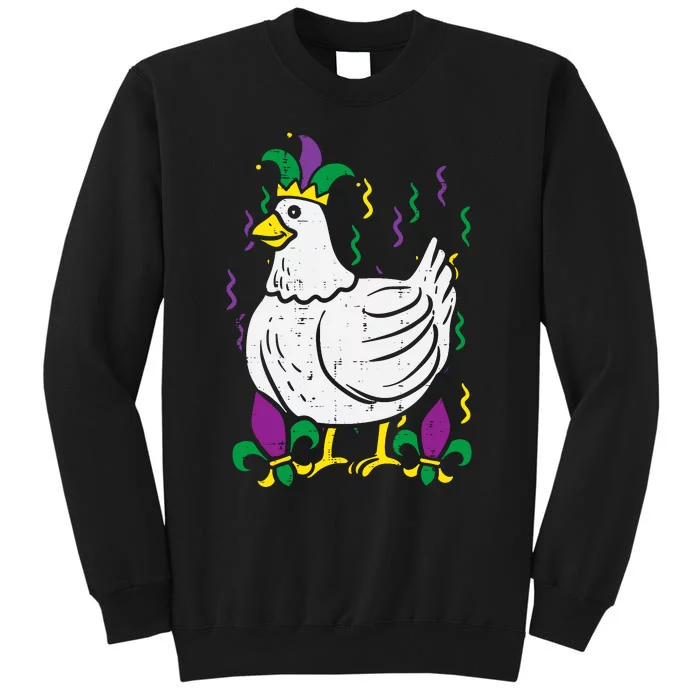 Mardi Gras Chicken Funny Outfit Farming Sweatshirt