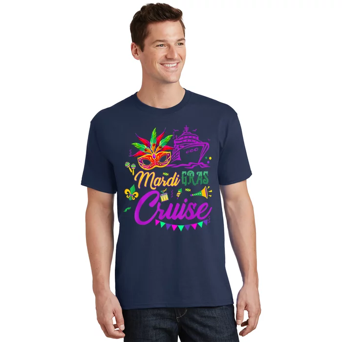 Mardi Gras Cruise Cruising Mask Cruise Ship Party Costume T-Shirt