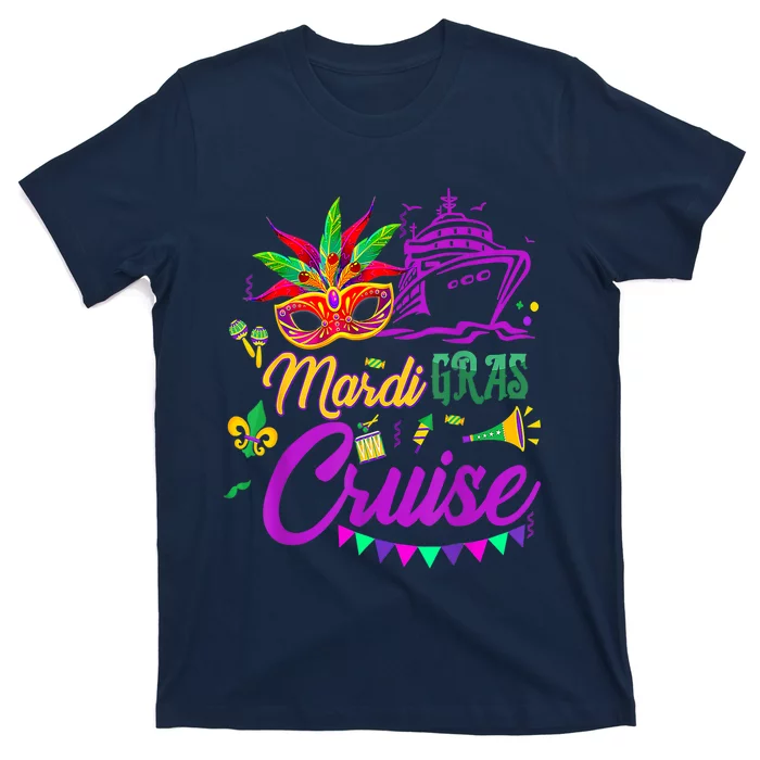 Mardi Gras Cruise Cruising Mask Cruise Ship Party Costume T-Shirt