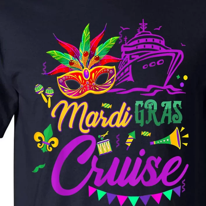 Mardi Gras Cruise Cruising Mask Cruise Ship Party Costume Tall T-Shirt