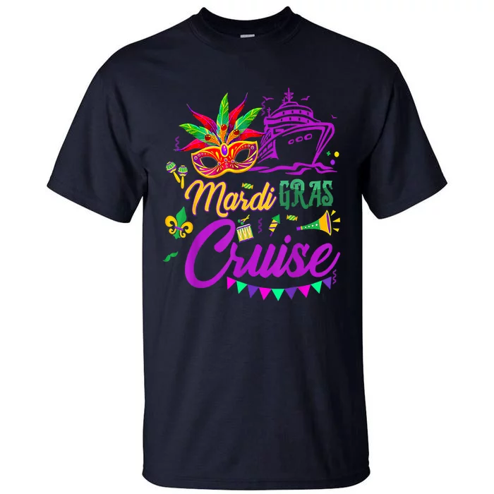 Mardi Gras Cruise Cruising Mask Cruise Ship Party Costume Tall T-Shirt