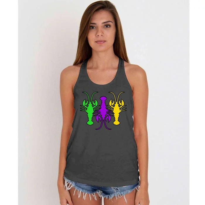 Mardi Gras Crawfish Mardi Gras funny festival Women's Knotted Racerback Tank