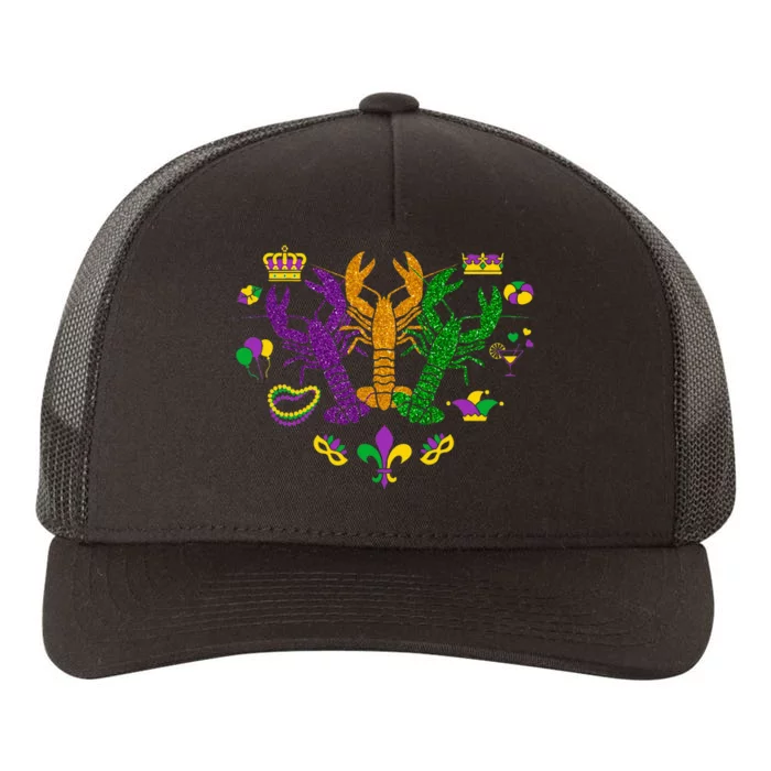 Mardi Gras Crawfish Happy Mardi Gras 2024 Matching Party Yupoong Adult 5-Panel Trucker Hat