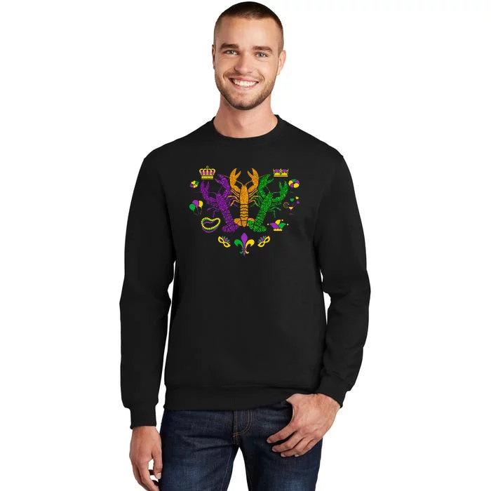 Mardi Gras Crawfish Happy Mardi Gras 2024 Matching Party Sweatshirt