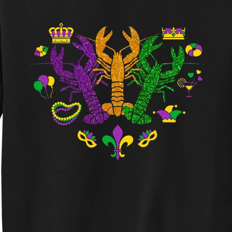 Mardi Gras Crawfish Happy Mardi Gras 2024 Matching Party Sweatshirt