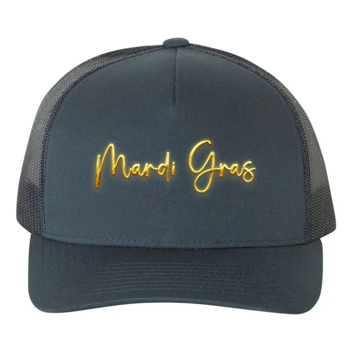 Mardi Gras Celebration Logo Yupoong Adult 5-Panel Trucker Hat