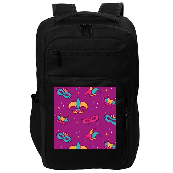 Mardi Gras Colorful Celebration Pattern Impact Tech Backpack