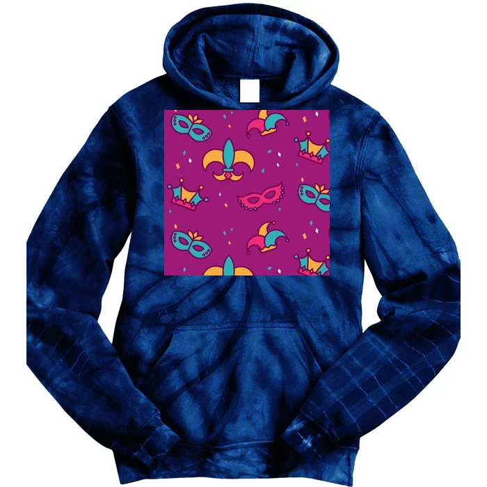 Mardi Gras Colorful Celebration Pattern Tie Dye Hoodie