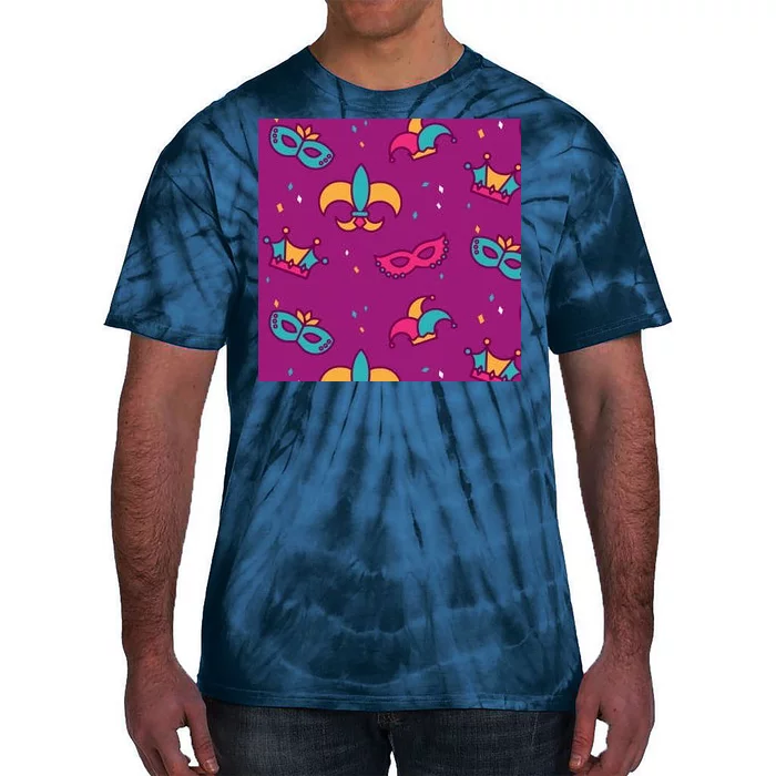 Mardi Gras Colorful Celebration Pattern Tie-Dye T-Shirt