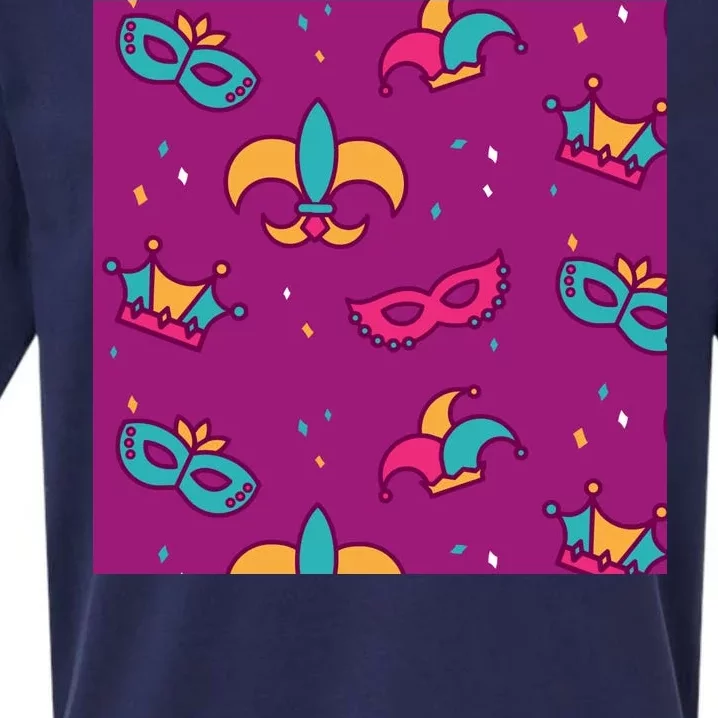 Mardi Gras Colorful Celebration Pattern Sueded Cloud Jersey T-Shirt