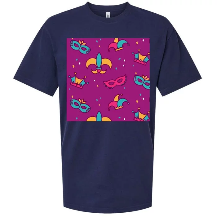 Mardi Gras Colorful Celebration Pattern Sueded Cloud Jersey T-Shirt