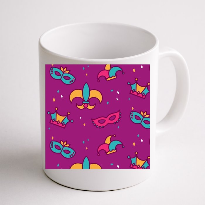 Mardi Gras Colorful Celebration Pattern Front & Back Coffee Mug