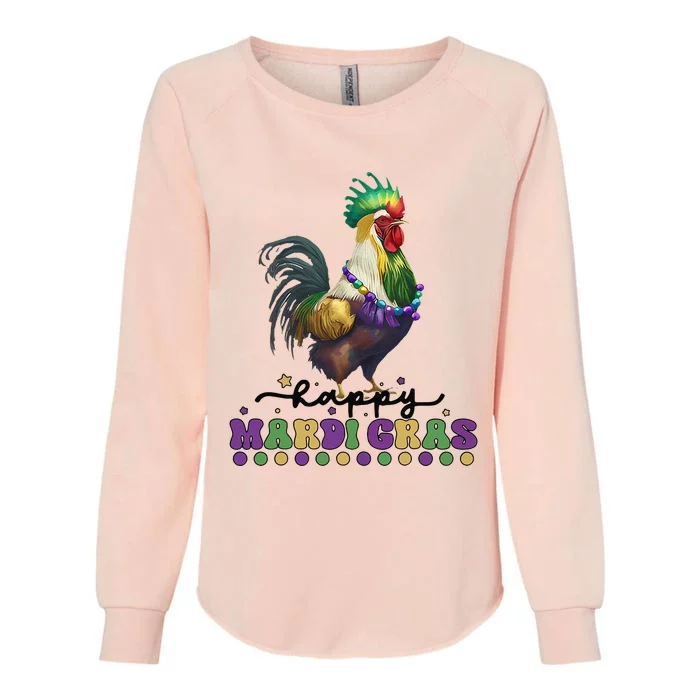 Mardi Gras Chicken Funny Farming Womens California Wash Sweatshirt