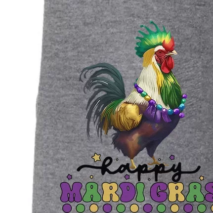 Mardi Gras Chicken Funny Farming Doggie 3-End Fleece Hoodie