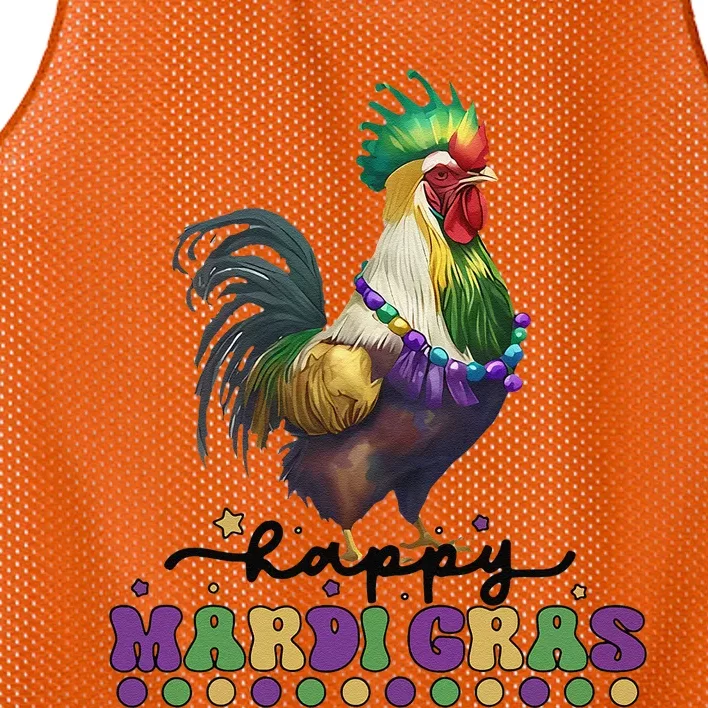 Mardi Gras Chicken Funny Farming Mesh Reversible Basketball Jersey Tank