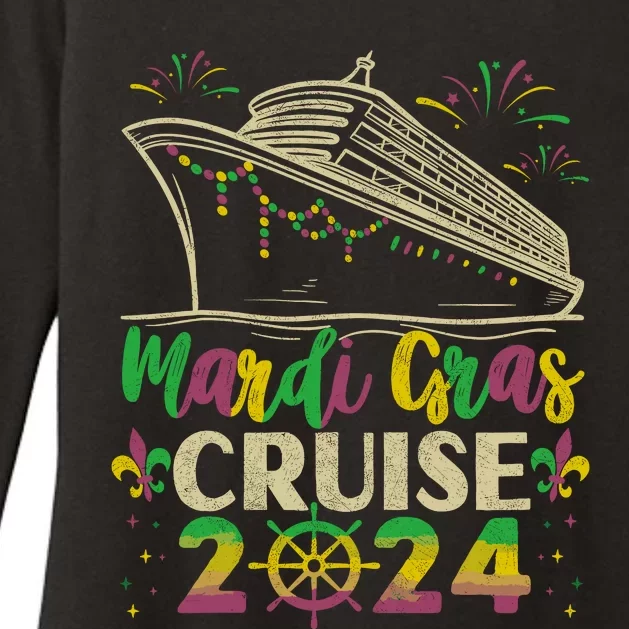 Mardi Gras Cruise 2024 Family Vacation Matching Cruise Womens CVC Long Sleeve Shirt