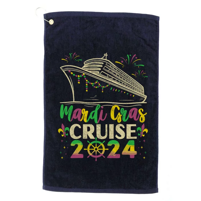 Mardi Gras Cruise 2024 Family Vacation Matching Cruise Platinum Collection Golf Towel